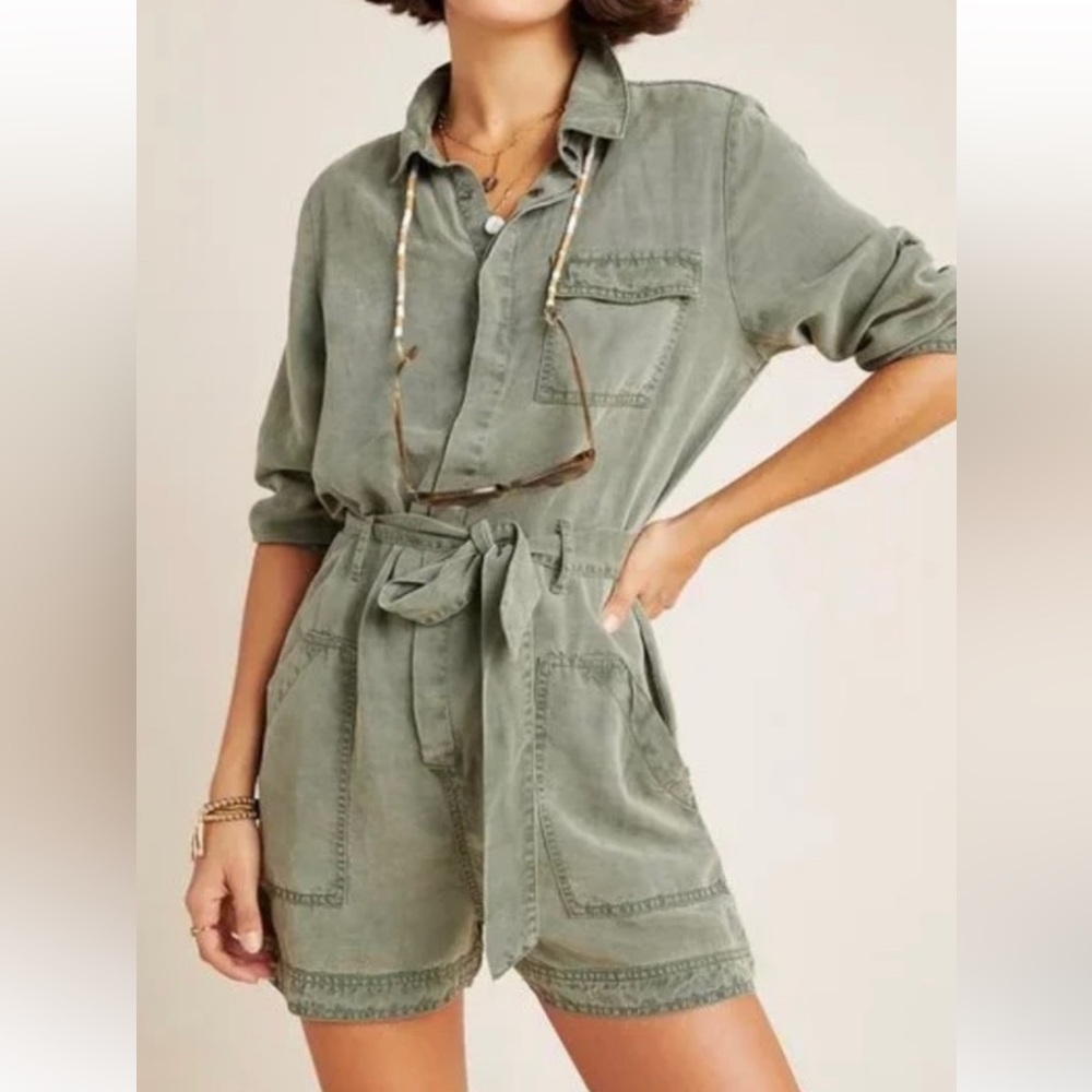 Anthropologie dear John green jumpsuit XS